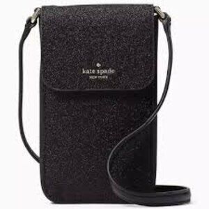 kate spade Black Glitter Crossbody Phone Pouch